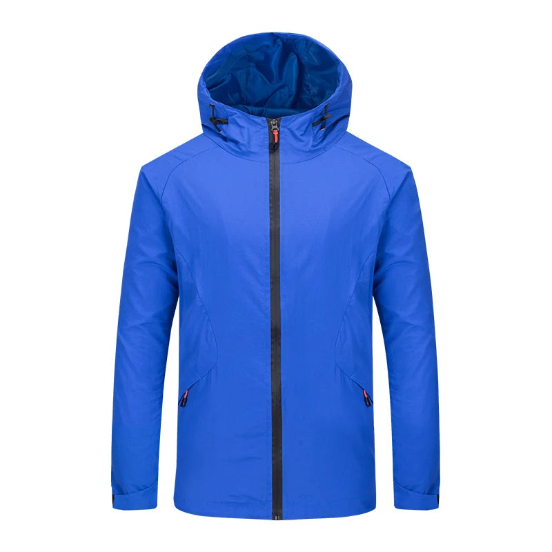 Custom Company Logo Windproof Hiking Coat Hooded Outdoor Waterproof Mesh Lining Lightweight Softshell Unisex Autumn Zipper