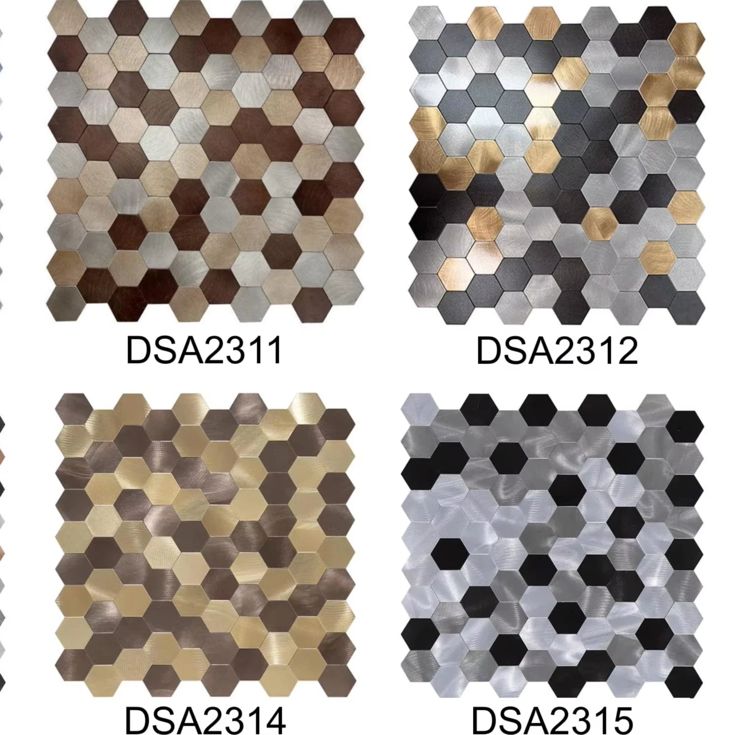 Haxegon Waterproof Glass Metal Self Adhesive Tiles Backsplash with Pattern Black for Bathroom Wall Background Sticker Mosaic
