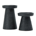 Modern Mosaic Pattern Black Matt Glazed Handmade Ceramic Candle Holder Candlestick Minimalist Home Decoration