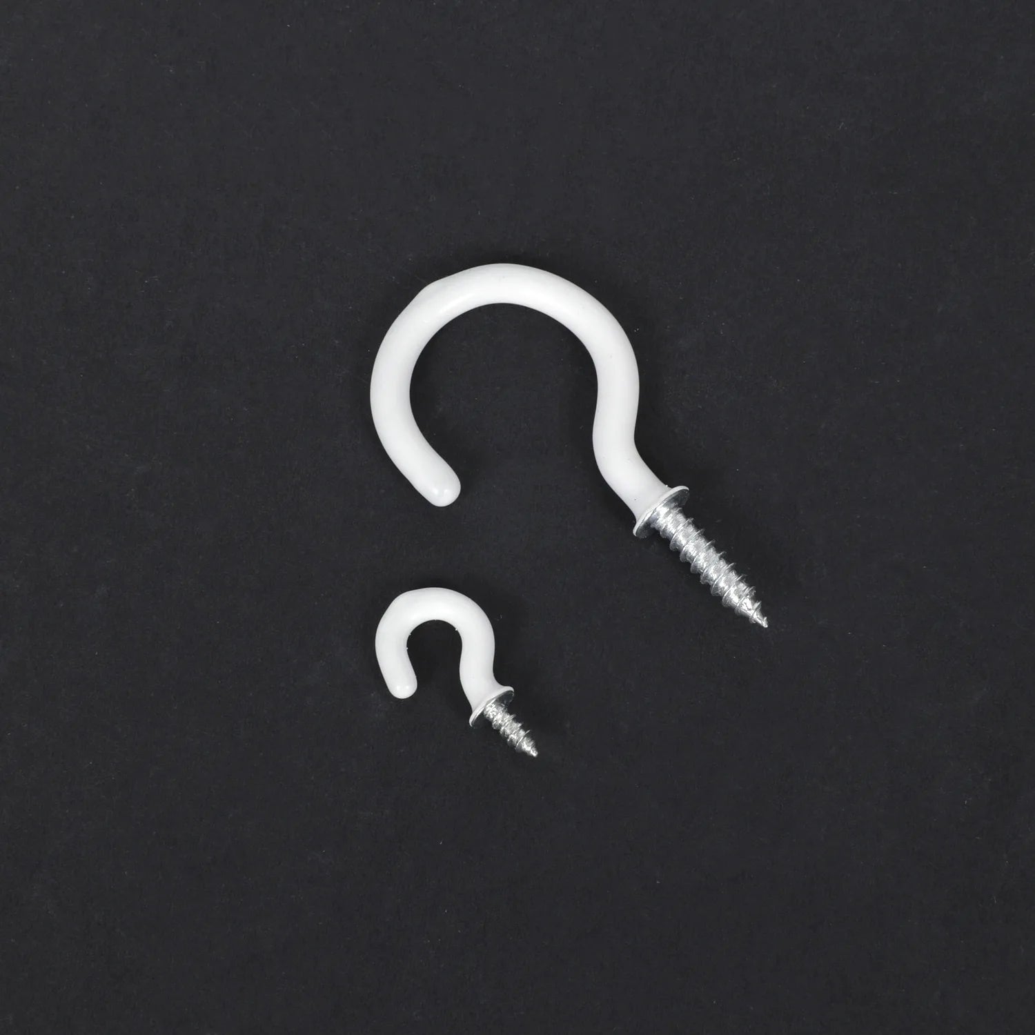 Heavy Duty White Vinyl Coated Metal Screw-in Ceiling Hooks Durable Screw Cup Hook for Bathroom Kitchen Wall Ceiling Hanging