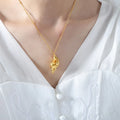 Ins Style Conch Pendant Necklace Stainless Steel 18K Golden Clavicle Chain Hipster Temperament All-Match Accessories Female