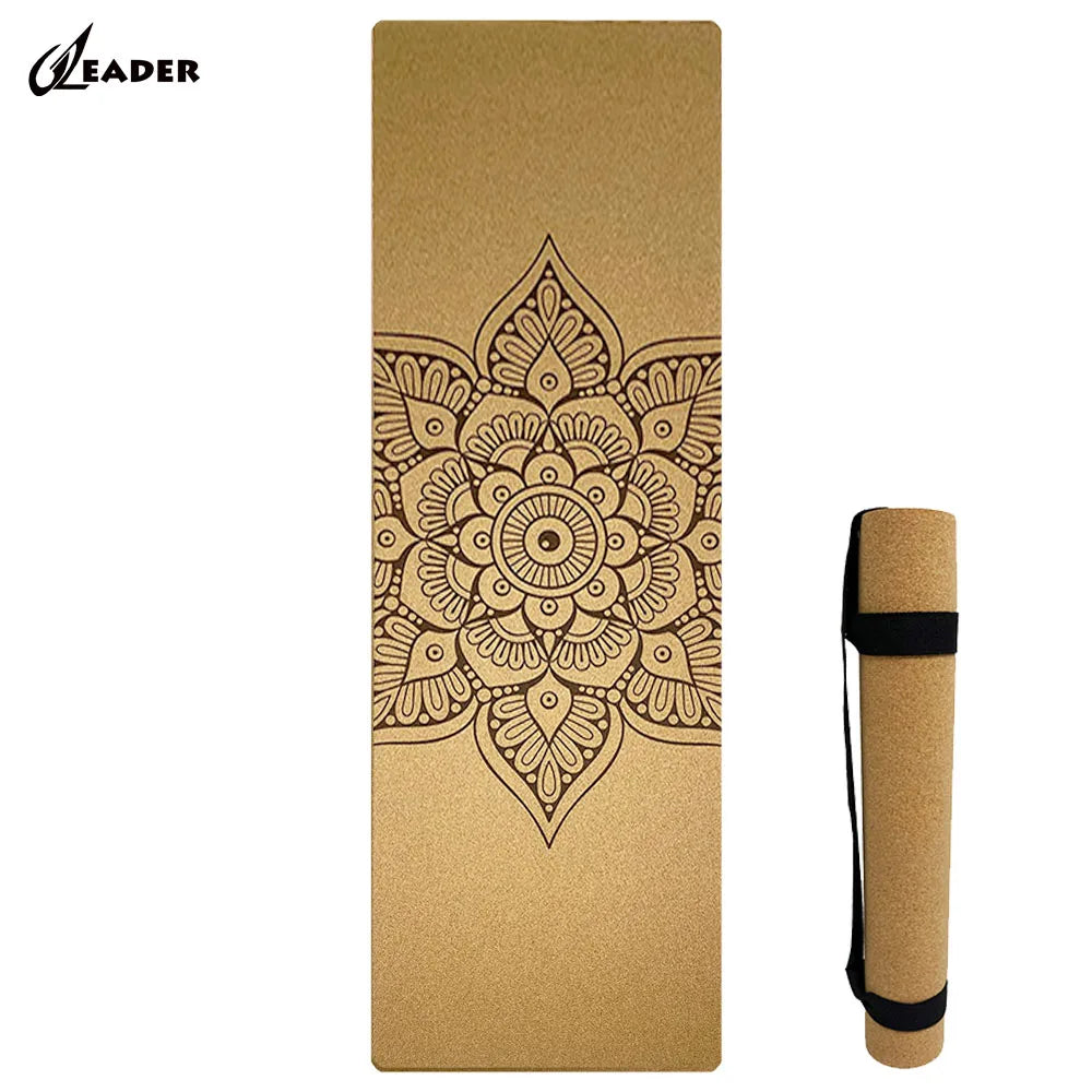 China Wholesale Mandala Natural Rubber Organic Custom Printed Eco Friendly Mat De Yoga Cork Yoga Mat