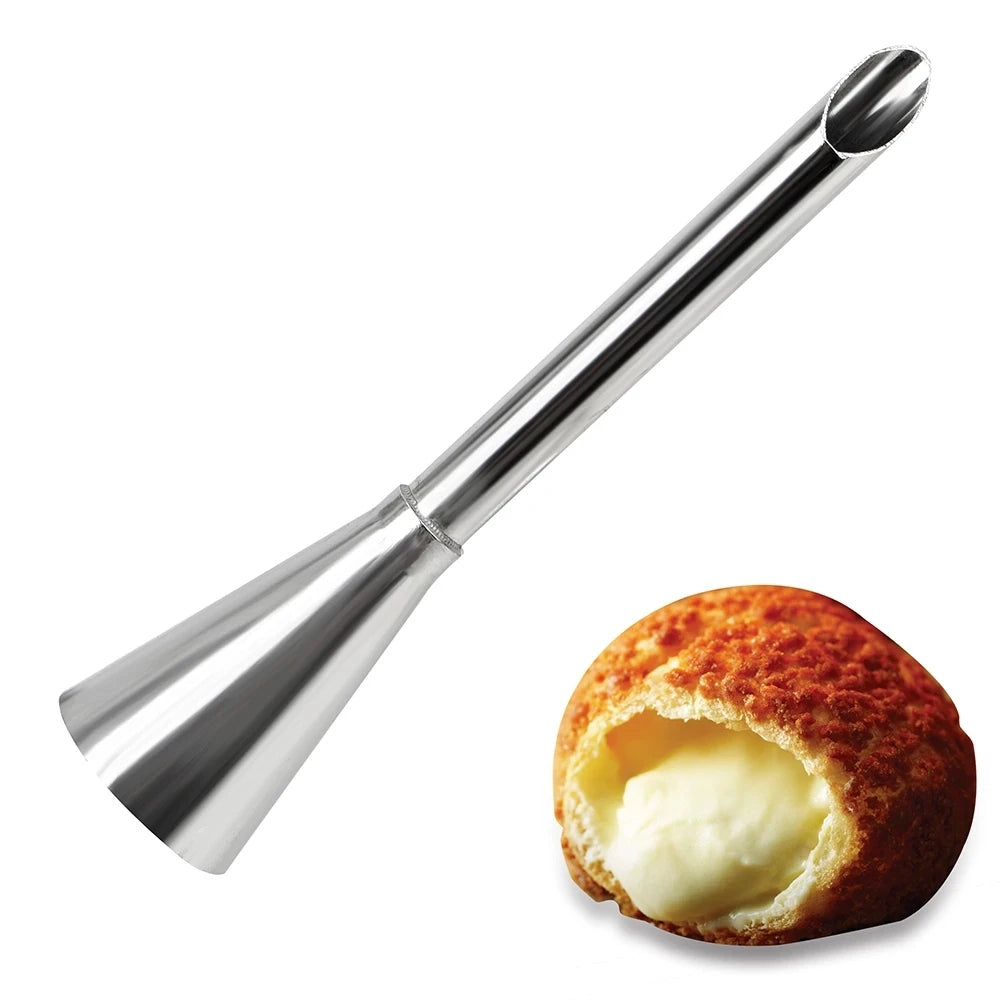 Stainless Steel Icing Piping Set Syringe Pastry Filling Cupcake Injection Tool Puff Nozzle Tip for Confectionery Cake Decoration