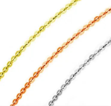 18K Real Gold Necklace Chain Solid Gold DIY Jewelry Making Supplies 0.8mm 16 Inch