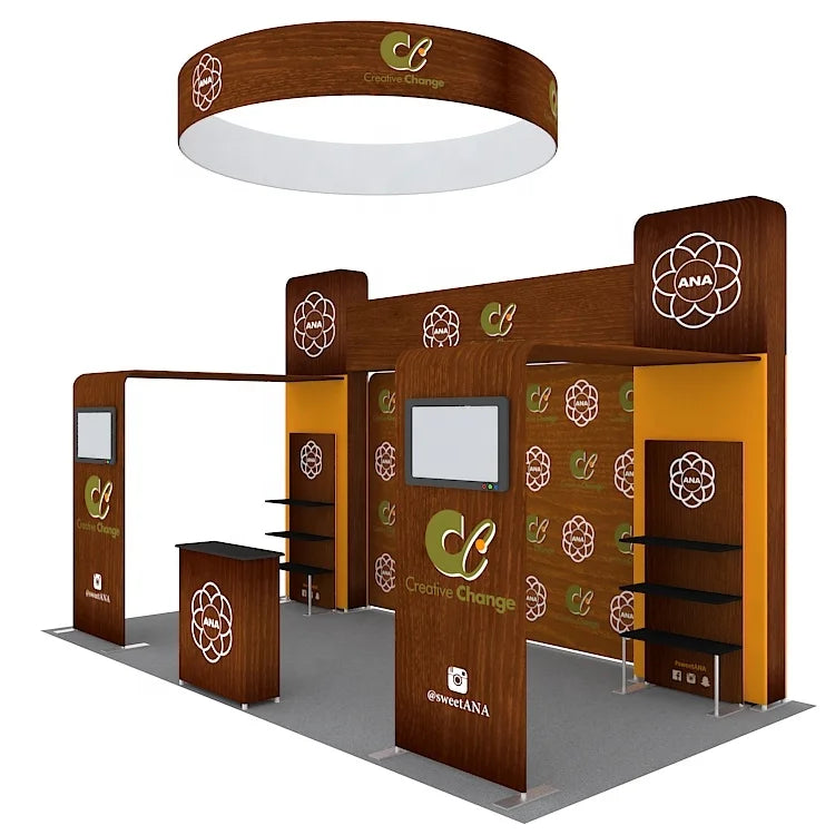 Quick Setup Aluminum Alloy Exhibition Backdrop Display Stand Portable 10x20 Promotion Advertising Expo Trade Show Booth