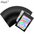 100 Pieces Smell Proof Mylar Bags Resealable Odor Proof Bags Ziplock for Food Storage Gloss Eyelash Jewelry Storage SD1419