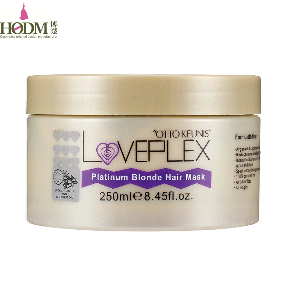 Professional Organic Coconut Oil Hair-repairing Purple 250ml Deeply Moisturize Hair Mask for Blonde Hair