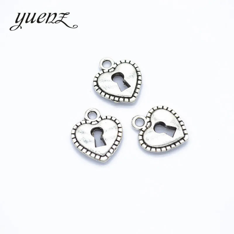 YuenZ Metal Antique Silver Color Lock Charms Pendant for Necklace Bracelet Earring Diy Jewelry Making 16*14mm O117