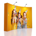Portable SEG Pop up Display Back Wall Curved Backdrop Stand with Dye Sublimation Foldable Design