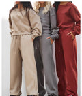 Custom logo Oversize Pullover Hoodie Women Set High Quality Fleece Sweatshirt and Sweatpants Set for Women