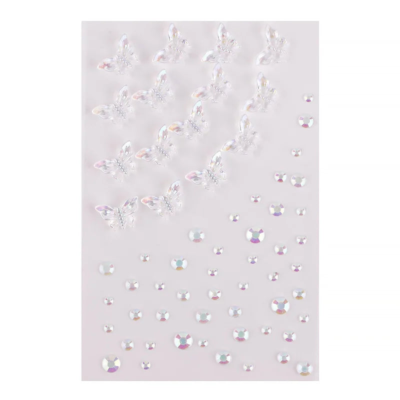 Butterfly Design Temporary Acrylic Makeup Accessory Music Festival Face Jewels Tattoo Sticker for Parties