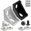 20pcs 1515 2020 3030 Series Corner Angle L Brackets Connector Fasten Connector 15S 20S 30S Aluminum Extrusion Profile Industrial