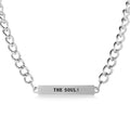 Custom Statement Silver Bar Necklace Engraved the Soul Heavy Curb Chain Jewelry