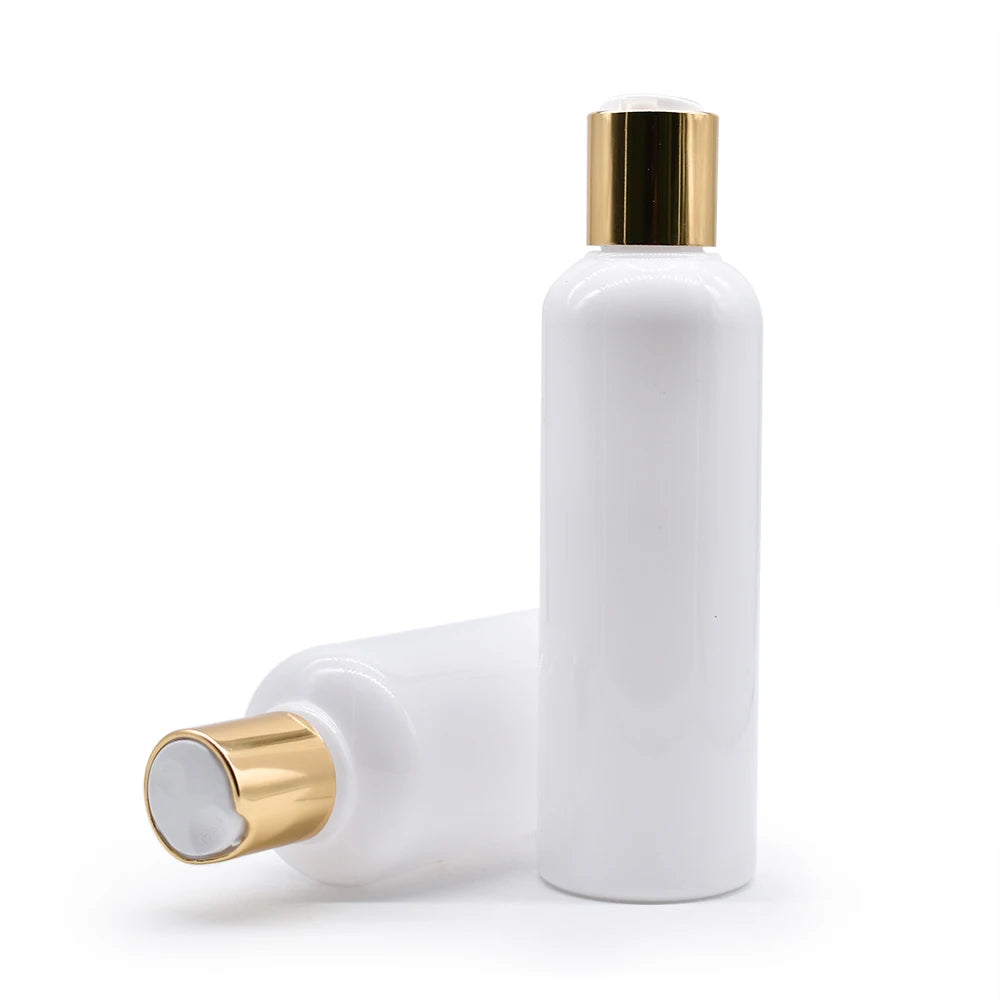 Private Labels 120ml 200ml 250ml 500ml White PET Plastic boston Round Bottles for Body Lotion