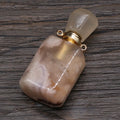 Hongzhuo Natural Personalised Essential Oil Bottle Charm Necklace Cherry Blossoms Agate Perfume Bottle Pendant For Car Hanging