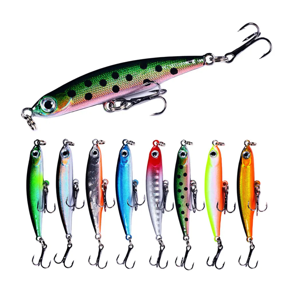 5CM-3.5G Long Body Fish Lure Hard Plastic 9 Different Colors Fishing Lure Pencil for Sea Fishing Lure