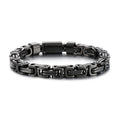 KALEN 225mm Mens Vintage Stainless Steel Byzantine Link Bracelet&Bangle
