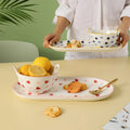 Nordic Binaural Ceramic Breakfast Bowl Set Ins Cute Breakfast Tray