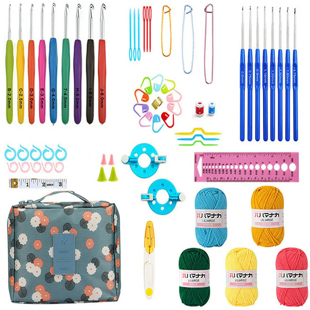 Wholesale Beginners Adults Crochet Kit Includes Ergonomic 2.0-6.0 Hook and Yarn Starter Kit for Kids Sewing Supplies