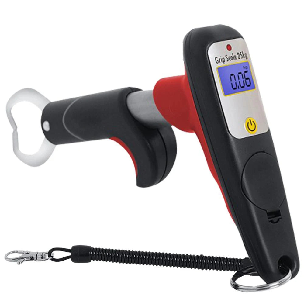 Portable 16cm (6.3") Mini Gun-Style Fishing Gripper with 25kg (55lb) Digital Scale Fish Control Tool