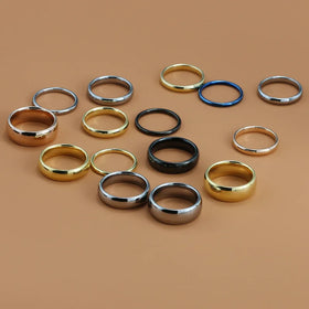 Tungsten Steel Ring Women Men 4mm/6mm Original Color Classic Wedding Jewelry Smooth Polishing Couple Lover Ring