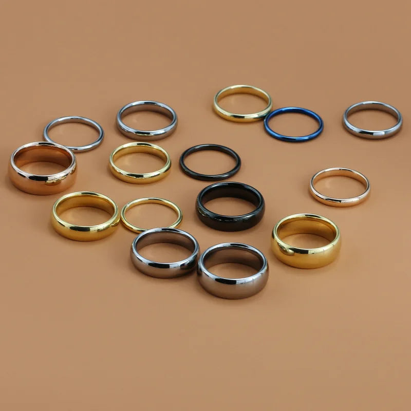 Tungsten Steel Ring Women Men 4mm/6mm Original Color Classic Wedding Jewelry Smooth Polishing Couple Lover Ring
