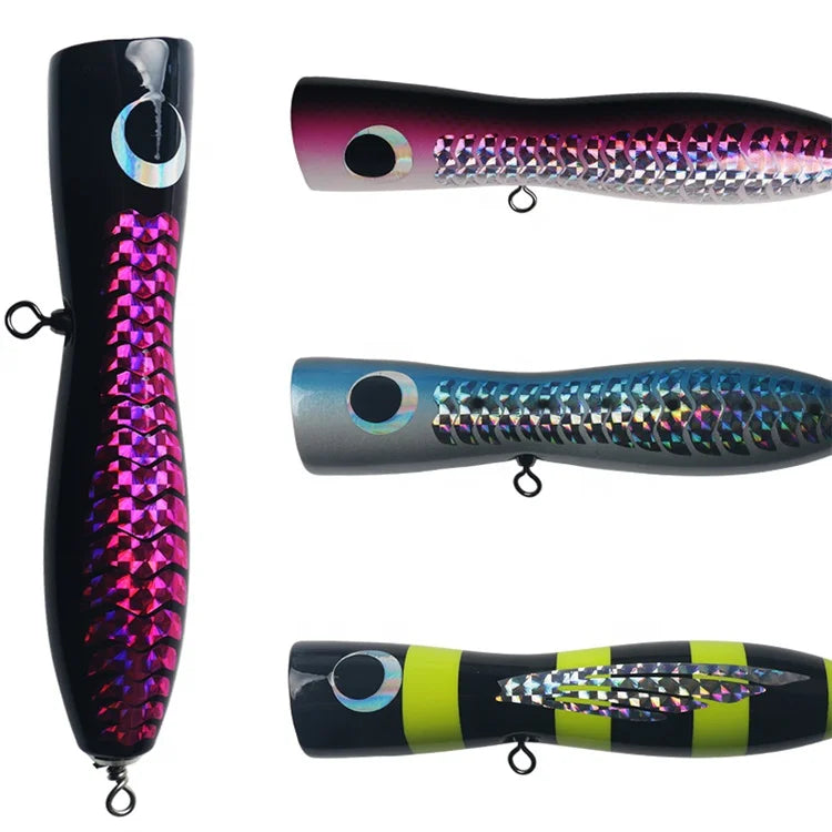 GT Popper 200mm Wood Fish Big Game Fishing Lure Saltwater Artificial Hard Stick Bait for Lake Position