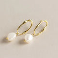 YHE095 925 Sterling Silver Earrings Wholesale Gold Plated Earrings Minimalist Baroque Pearl Drop Earrings Jewelry for Women