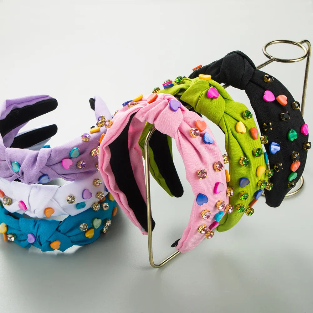 Korean New Valentine's Day Headband Fashion Trend Headband Candy Color love Accessories Decorative Diamond Sweet Headband