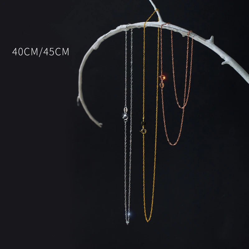 Jewellery Making Accessories Rose Gold Plated Water-wave Chains 925 Sterling Silver Necklaces Fashion Jewelry for Women