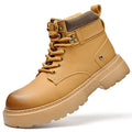 Accept OEM Service Custom LOGO Pure Genuine Leather Hand Made Waterproof High Top Martin Boots for Men