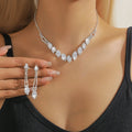 Necklace Jewelry Set Zircon Rhinestone Tassel Necklace