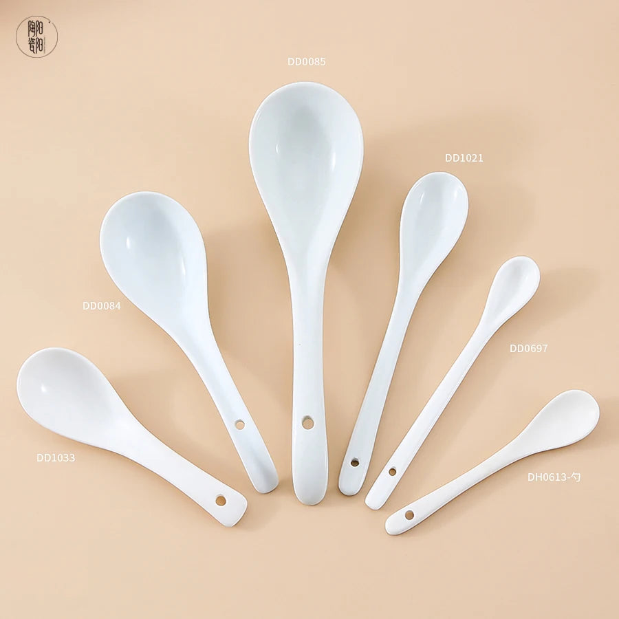 Cheap Eco-Friendly Porcelain Seasoning Measuring Serving Spoon Set for Tea Soup Coffee Dinner for Giveaways
