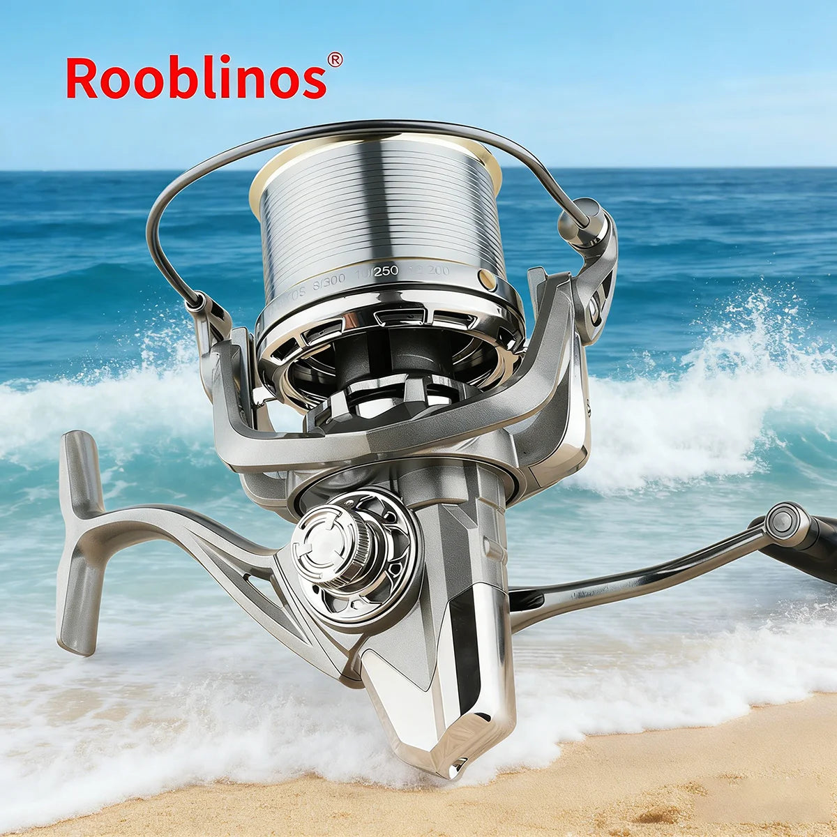 [Germany Stock] Rooblinos NGK Hand Aluminum Spinning Fishing Reel 4.8:1 Gear Ratio Two-Speed System Anti-Reverse Ocean