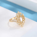 100% Natural Diamond Rings 0.6ct Wedding Engagement Luxury 14K Real Yellow Gold Women Couple Trendy Marquise Cut