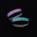 Anillos De Pareja Fluorescent No One but You Luminous Couple Ring for Men Women Glow in the Dark Adjustable Open Zircon Ring