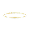 Dainty Everyday Bracelet 925 Sterling Silver Gold Plated Triple Zircon Charm Bracelet for Women