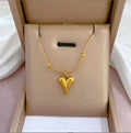New Stainless Steel Gold Butterfly Geometry Ball Leaf Flower Drop Necklace for Women Jewelry Beads Heart Pendant Choker Necklace