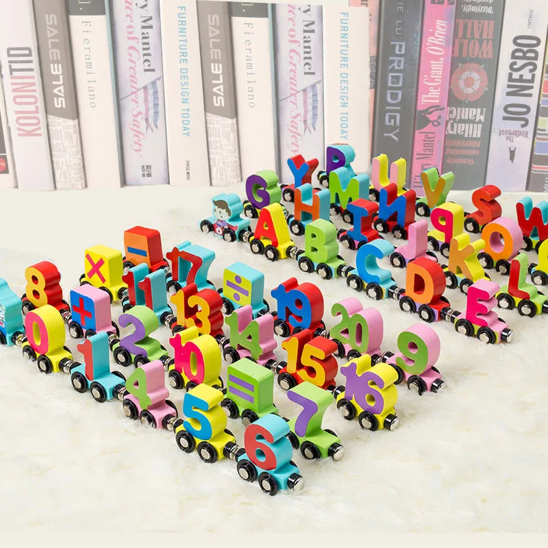 Wooden Colored Personalized Name Letter Train Alphabet Train Letter Toy for Kids First Birthday Christening Newborn