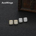 E025 Women Gold Plated Brass CZ Charm Zircon Earrings Hip Hop Iced Out Anniversary