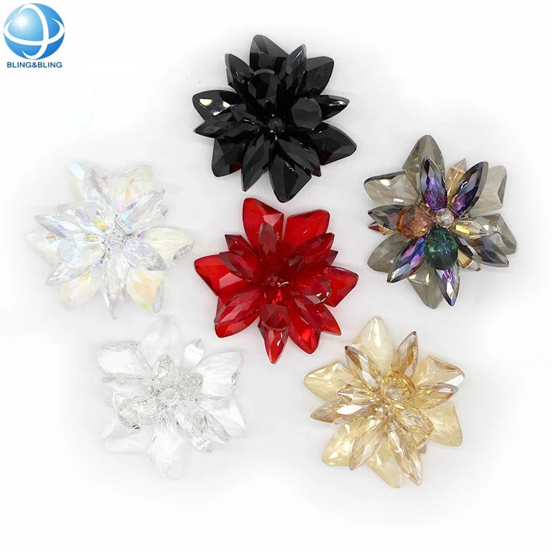 Bling Bling Shoe Buckle Acrylic Crystal Shoe Flower Decoration Removable Shoes Clips for Women Shoes Pumps High Heels Accessory