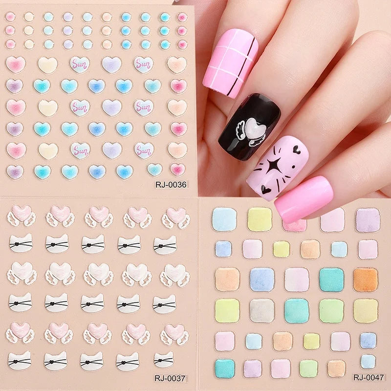 Nail Supplies Press 3D Rhinestones Nail Art Sticker Artificial Fingernails Nail Wraps Decal Autumn Korean Made Guangdong China