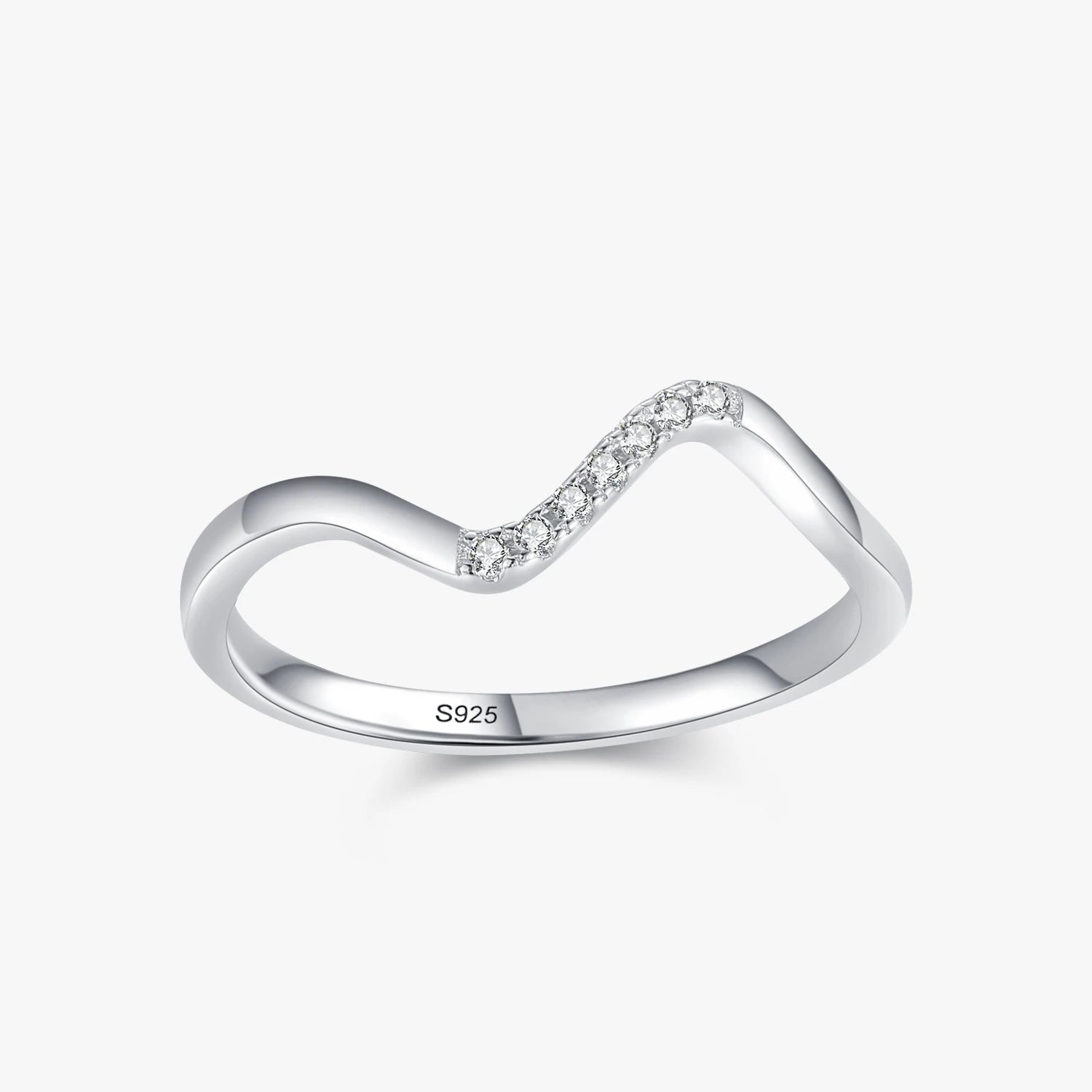 Ailmay Hot Sale Genuine 925 Sterling Silver Exquisite Geometric Design Dazzling CZ Finger Rings for Fine Female Fashion Jewelry