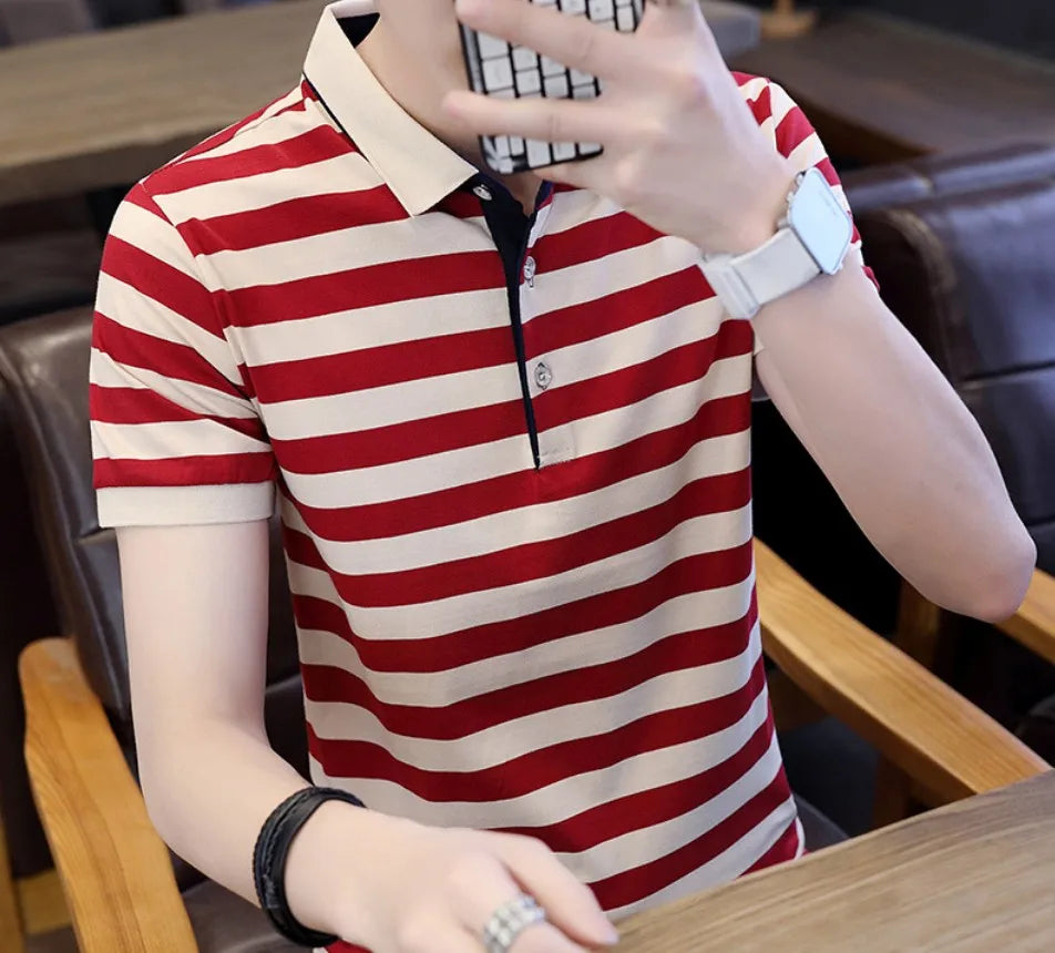Custom Design  High Quality Boy Striped  Polo Shirt