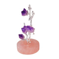 Crystal Flower Tree with Rose Quartz Bracelet Core Base Healing Crafts for Decoration