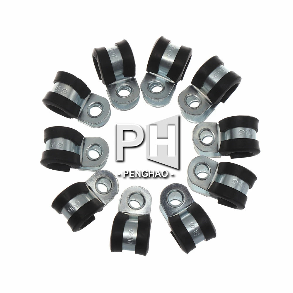 Wiring Hose Clamp Rubber Lined P Clips Pipe Cable Mounting Fix Fasteners Hardware Electrical Fittings Cable Organization