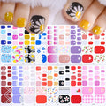 22Tips Floral Toe Gel Nail Polish Sticker Strips 3D Self-Adhesive Flower Glitter Full Gel Wraps Baking Free Toenail Wraps MegaBDM