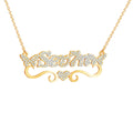 Diamond Encrusted Heart Shaped Butterfly Pendant New Popular Stainless Steel Link Chain Necklace DIY Name Necklace