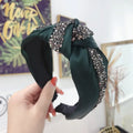 New Spring Summer Wholesale Hair Accessories Hairband Korean Simple Pure Color Super Flash Diamond Knot Twist Headband