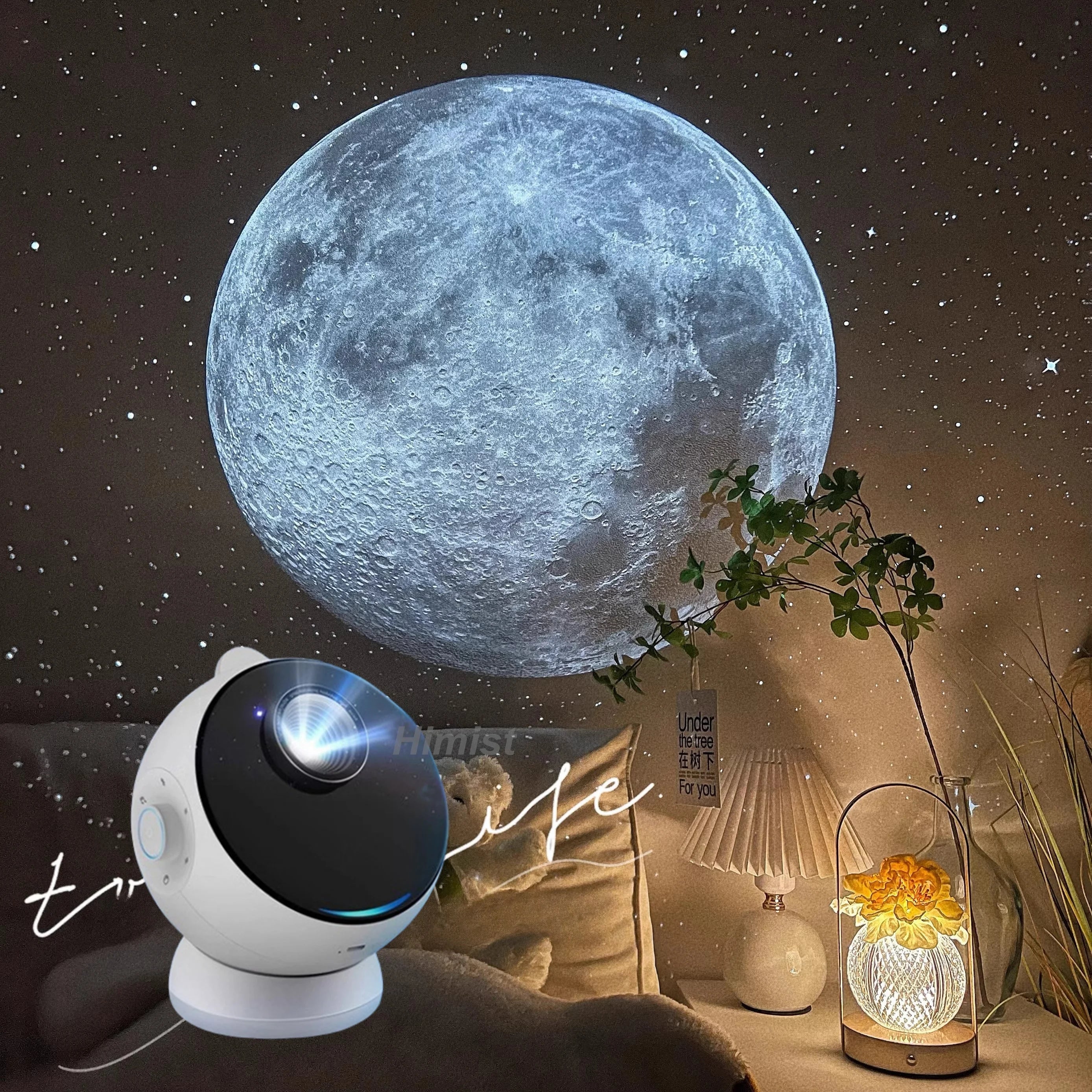 Meteor Galaxy Projector 12 in 1 Planetarium Star Projector Realistic Starry Sky Night Light With Big Moon for Kids Bedroom Ceil